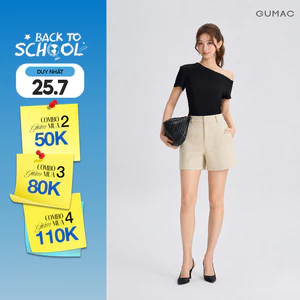 Quần Short Nữ GUMAC Form A Cơ Bản Bản Lưng Rời Túi Xéo Tiện Lợi Có Con Đỉa Thiết Kế Thanh Lịch Tôn Dáng LSHG05058