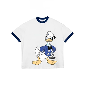 TheGlam CHÍNH HÃNG - Áo Thun Trắng "Vịt Cartoon Retro" Form Boxy UNISEX Ringer Tee - TS02-18