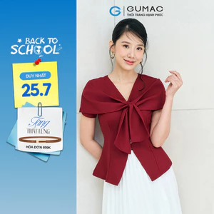 Áo peplum nữ GUMAC cổ V dáng ôm đánh eo có vạt đắp chéo qua lại tạo hình nơ  AF12001