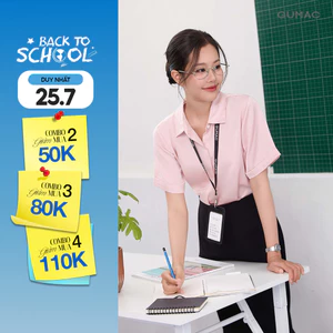 Áo Sơ Mi Nữ GUMAC Công Sở Tay Ngắn Nẹp Giấu Nút Đứng Form Chất Lụa Dày Dặn Cao Cấp LAF0339