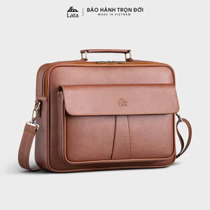 Cặp Công Sở Lata (Thời trang nam basic đựng vừa laptop 14 inch - Cặp da CA43)