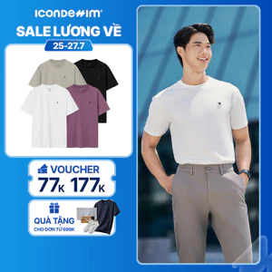 Áo Thun Nam ICONDENIM Trơn ProCool New Gen Seam Sealing Form Slim Fit ATID0559