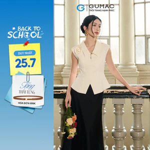 Áo sơ mi nữ GUMAC kiểu gile đính hoa thủ công sang trọng công sở thanh lịch  AF10030