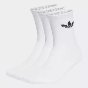 adidas Lifestyle Trefoil Cushion Crew Socks 3 Pairs Unisex White IJ5616