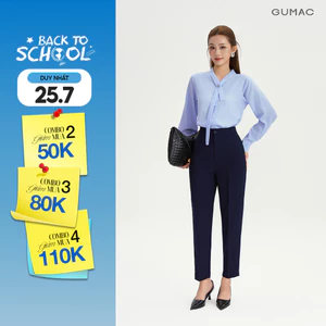 Quần Baggy Nữ 91cm GUMAC Quần Tây Ống Đứng Lưng Cao Công Sở Chất Tuyết Mưa Cao Cấp Cạp Cao LQF0110