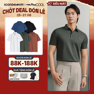 Áo polo nam PROCOOL ICONDENIM form slim-fit, công nghệ hạt làm mát thoáng khí, co giãn 4 chiều, vải mịn ít nhăn PLID0153