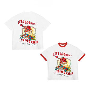 TheGlam CHÍNH HÃNG - Áo Thun Trắng Đỏ "EARLY DREAMS" Form Boxy UNISEX Nam Nữ - TS07-17