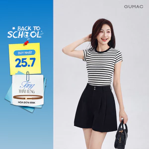 [VOUCHER 25%] Áo Thun Nữ GUMAC Form Slim Cổ Tròn Tay Ngắn Phù Hợp Mặc Hằng Ngày Thanh Lịch Và Hiện Đại LATG05050