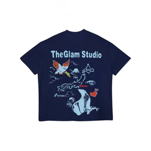 TheGlam CHÍNH HÃNG - Áo Thun Xanh Navy "FUTURE FLIGHT" UNISEX Form Boxy Nam Nữ - TS07-12