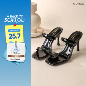 Giày Cao Gót Nữ GUMAC 7cm Gót Nhọn Da PU Bóng Ánh Bạc Thiết Kế Tinh Tế Cao Cấp GG06025