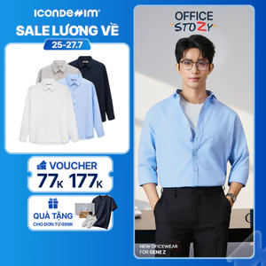 Áo Sơ Mi Nam ICONDENIM Tay Dài Workday Ease Form Relaxed SMID0363