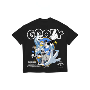 TheGlam CHÍNH HÃNG - Áo Thun Đen "GOOFY VISION" Form Boxy UNISEX Hoạt hình Nam Nữ - TS07-14
