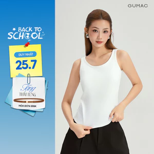 Áo Tanktop Nữ GUMAC Form Slimfit Ôm Dáng Thun Gân Có Mút Co Giãn Thoáng Mát LATG0302 