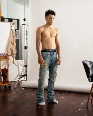SSMA ART SPACE FLARED JEANS - BLUE