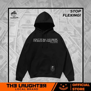Local brand The Laughter - NO FLEX GLITTER HOODIE - Áo MŨ NỈ DA CÁ