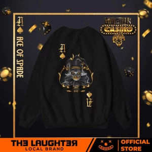 Local brand LAUGHTER CA$INO JQKA SWEATER - Áo nỉ dài tay oversized cotton