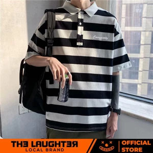 Local brand Áo Polo Oversize Kẻ Hàn Quốc