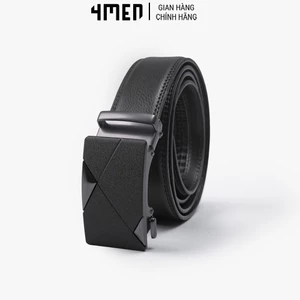 Thắt Lưng Nam Khóa Tự Động 4MEN TL107 dây lưng trơn màu đen thanh lịch, hiện đại, chất liệu da bền chắc, dễ phối đồ