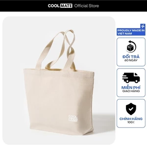 [MUA 2 GIẢM 5%]Túi Tote Canvas màu Be in logo Coolmate Unisex Coolmate