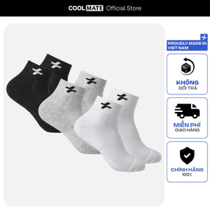 [MUA 2 GIẢM 5%]Pack 3 tất vớ active cổ trung mềm mại thoáng khí Coolmate  [Không đổi trả]