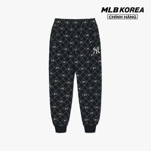 MLB - Quần jogger unisex lưng thun Diamond Monogram Jacquard_3APTM0134-50BKS