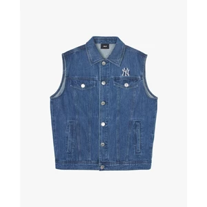 MLB - Áo khoác denim unisex cổ bẻ sát nách Basic Mega Logo_3AVTB0141-50INS