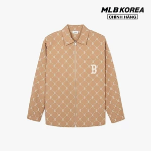 MLB - Áo sơ mi unisex cổ bẻ tay dài Monogram Jacquard_3AWSM0441-43CAL