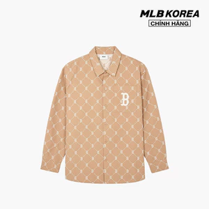 MLB - Áo sơ mi unisex cổ bẻ tay dài Diamond Monogram Jacquard Cotton_3AWSM0541-43CAL