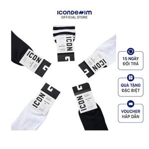 [HÀNG TẶNG KHÔNG BÁN] Vớ Nam Cổ Cao ICONDENIM Mid-Crew Socks Black & White Collection VOID0040
