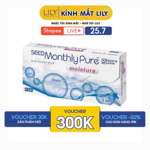 Lens 1 tháng LILYEYEWEAR kính áp tròng cận không màu SEED MonthlyPure moisture số 1 Nhật Bản độ tới 8.0