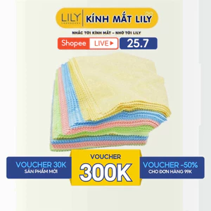 COMBO 10 - Khăn Lau Kính Đa Năng Chuyên Dụng - Lau Mắt Kính Cận Mặt Kính Điện Thoại Lilyeyewear- màu ngẫu nhiên