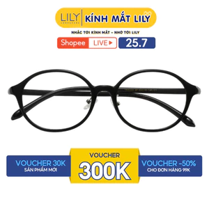 Gọng kính mắt Oval nam nữ LILYEYEWEAR chất liệu nhựa cao cấp chắc chắn, kiểu dáng hiện đại màu sắc thời trang 5050KOR