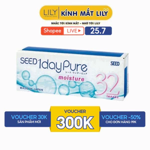Lens 1 ngày LILYEYEWEAR kính áp tròng cận không màu SEED 1dayPure moisture số 1 Nhật Bản độ tới 6.5