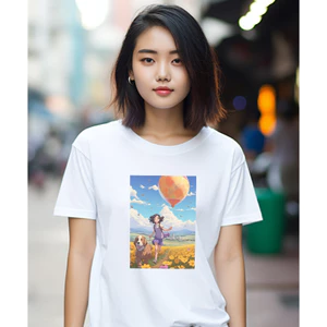 Áo thun cotton 100% unisex, phong cách thời trang hàng đầu in hình do AI tạo ra Mid Journey