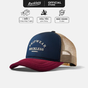 Mũ/Nón Lưỡi Trai Unisex Thương hiệu Recklesstripwear Lifestyle Trucker Cap Vải Kaki Cotton, Artwork in ép nhiệt nổi