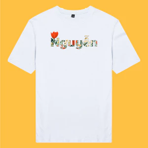 Áo thun cotton 100% unisex, phong cách thời trang hàng đầu in hình Họ người Việt - Nguyễn