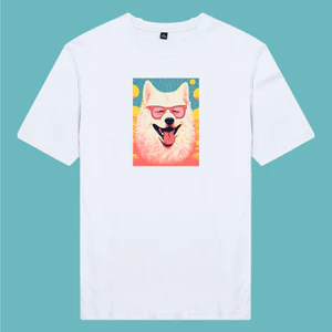 Áo thun ngắn tay unisex nam nữ vải cotton 100% in in hình Yêu thú cưng - Samoyed