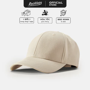 Mũ/Nón Bóng Chày Lưỡi Trai Màu Trơn Unisex Thương hiệu Reckless Signature Ballcap Vải Kaki Cotton, Hạn Chế Xù Vải