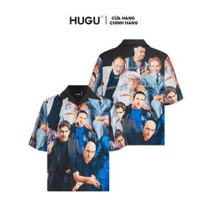 Áo sơ mi họa tiết cuban shirt local brand HUGU - HUGU'S HOMIE BOYS - vải lụa, form regular, in chuyển nhiệt, chữ thêu