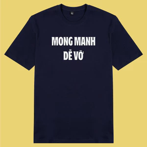 Áo thun cotton 100% unisex, phong cách thời trang hàng đầu in chữ Mong manh dễ vỡ