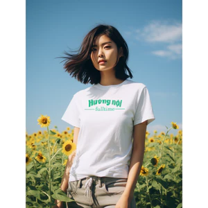 Áo thun unisex cotton 100% in chữ Hướng nội fulltime