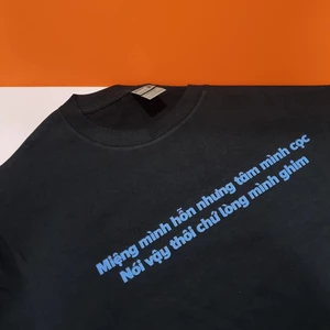 Áo thun unisex cotton 100% in chữ Miệng mình hỗn tâm mình cọc