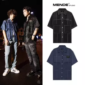Slim Jean Shirt - Áo sơ mi nam tay ngắn vải jean MENDE