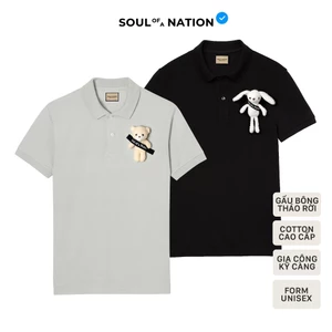 Áo Polo Gấu/Thỏ Bông Soul of a Nation Unisex có cổ Basic vải cá sấu Pique Cotton, chỉn chu - SOUL OF A NATION