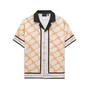 Áo Sơ Mi Nam Orange Mark On Beige, Chất Vải 100PoLy Thoải Mái, SM0113,SOME HOW STORE