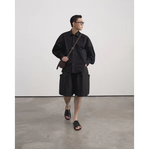 HYPNOTISM | “CURVY SLEEVES SHIRT” - Áo sơmi unisex tay dài ống cong form rộng