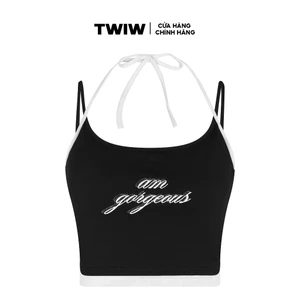 Áo croptop 2 dây phối dây buộc ở cổ local brand HUGUxTHATSWHATIWANT -  TWIW GORGEOUS
