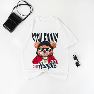 Áo thun Bear Humble, phông cotton unisex giới tính form rộng cổ tròn, Áo unisex hottrend 2024