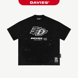 Áo hiphop đường phố DAVIES in họa tiết full form rộng tay ngắn màu đen nam, nữ Rebellious Tee| D-T29