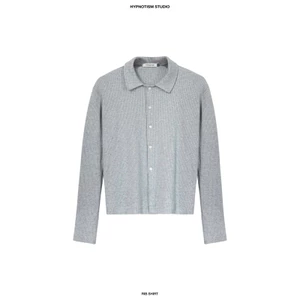 HYPNOTISM | "RIB SHIRT" - Áo sơ mi unisex tay dài chất thun gân co giãn